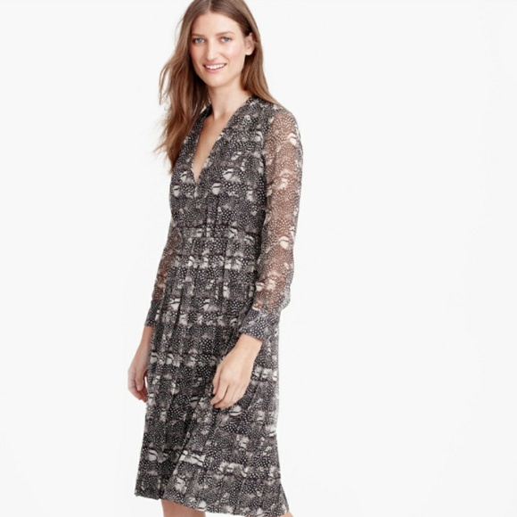 J. Crew Dresses & Skirts - J. Crew silk feather print dress